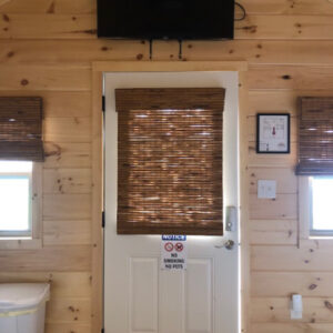 Cabin door with over head tv