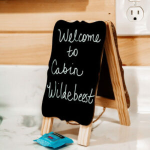 Wildebeest Cabin welcome sign